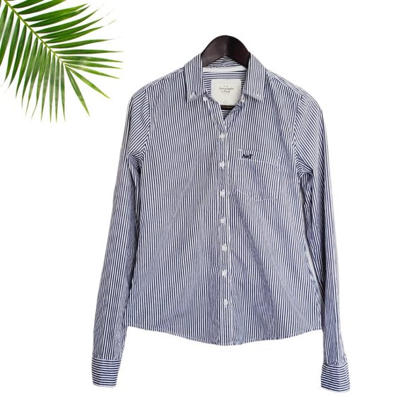 Abercrombie & Fitch Womens Striped Button Down EUC - Picture 2 of 7